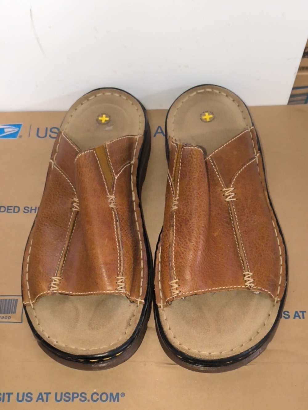 Dr Martens Unisex Sandal M10 W11 Brown Leather Slide Open Toe Shoe Comfort
